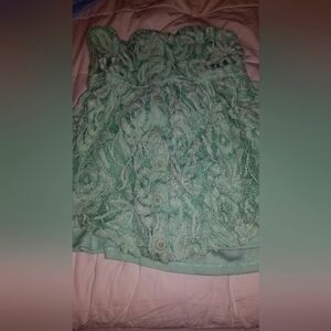 Mint green lacey tube top